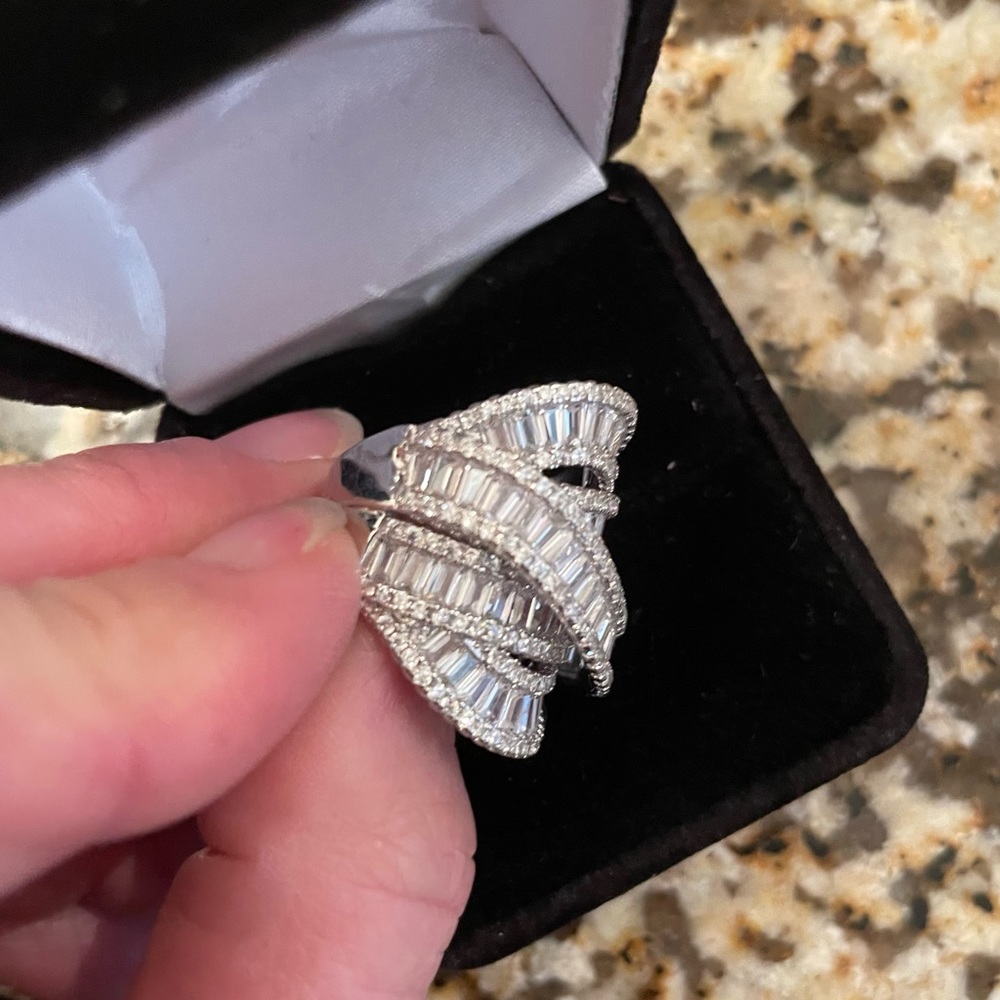 Solid Sterling Silver Stamped 925 Moissanite Cock… - image 8